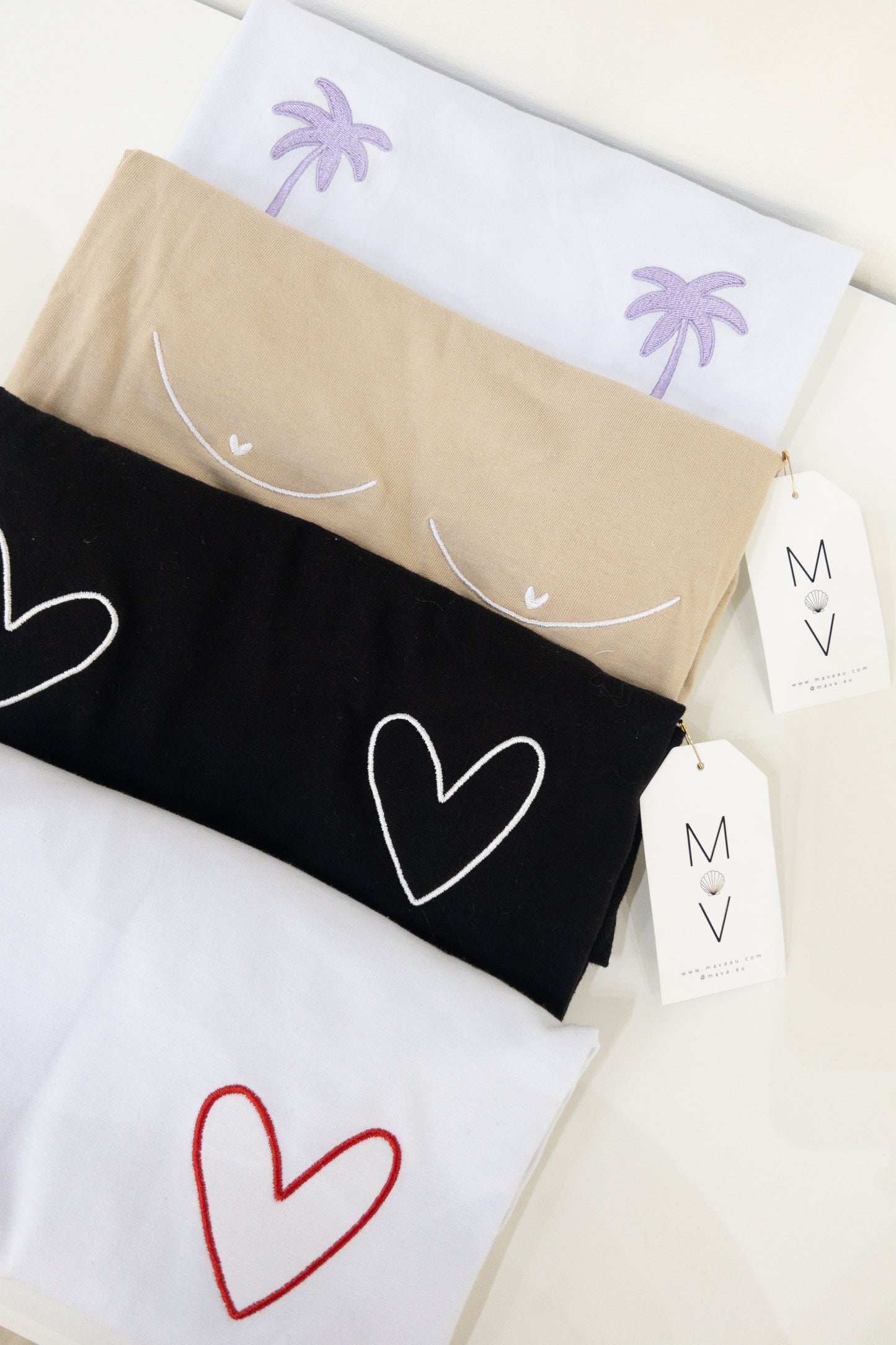 Heart Black t shirt - Mava_au