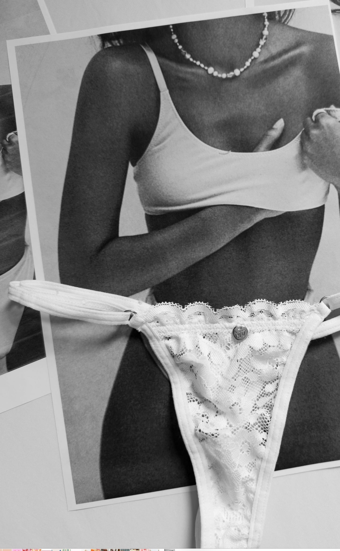 Amelia Panty white & Cream - Mava_au