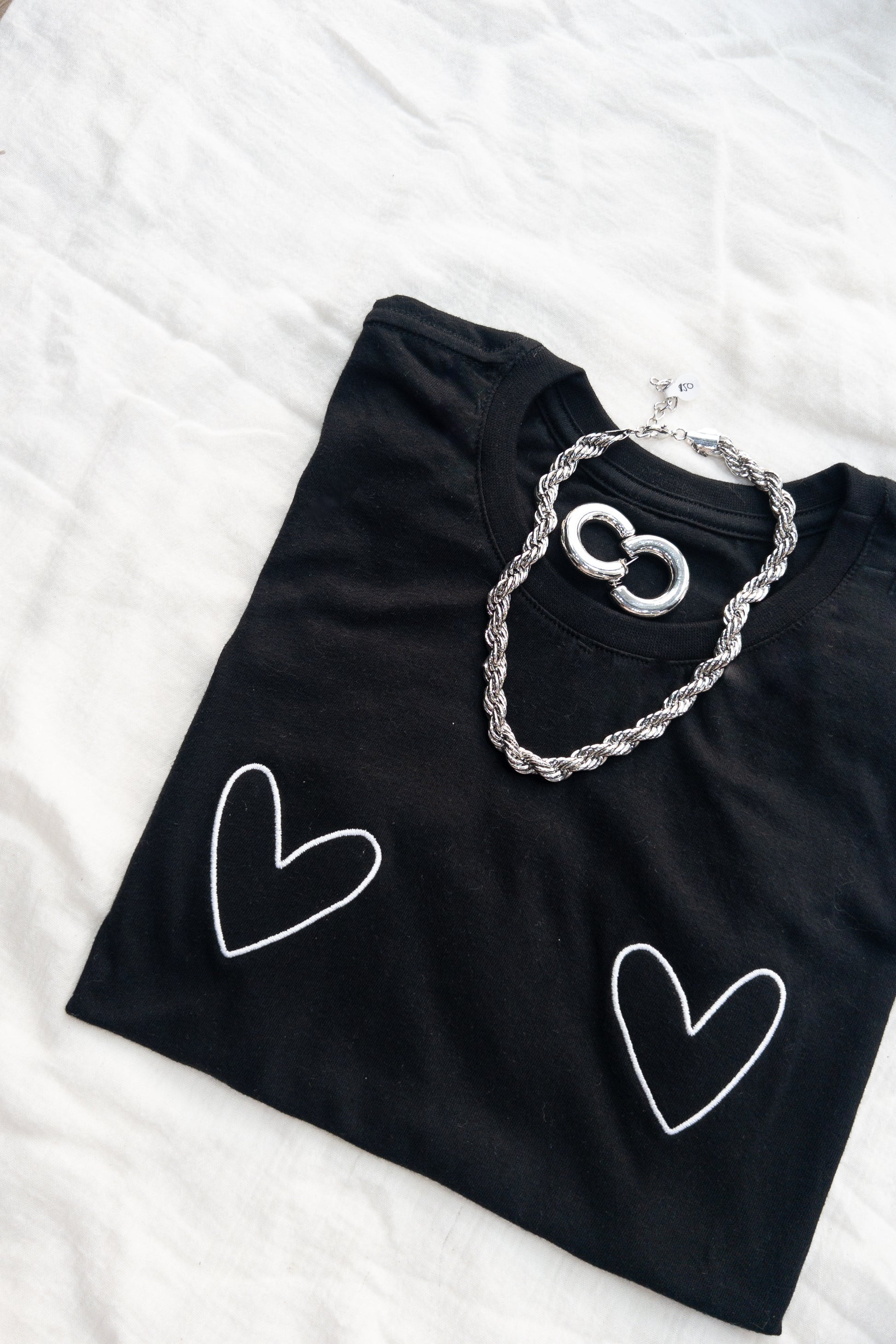 Heart Black t shirt - Mava_au